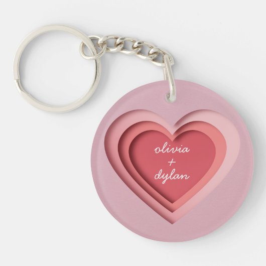 Personalized Couple's Heart Sleutelhanger (Voorkant)