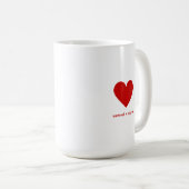 Personalized Couples Modern Minimal Red Heart Koffiemok (Voorkant rechts)