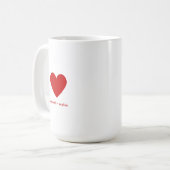 Personalized Couples Modern Minimal Red Heart Koffiemok (Voorkant links)