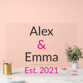 Personalized Couples Mug – Custom Names & Year Gif Acryl Bord