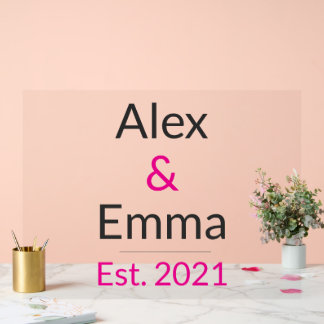 Personalized Couples Mug – Custom Names & Year Gif Acryl Bord