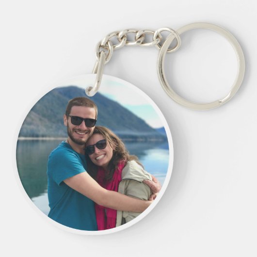 Personalized Couple's Names Photo Sleutelhanger (Achterkant)