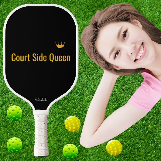 Personalized Court Side Queen Pickleball Mom Gift Paddle