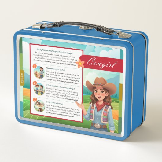 Personalized Cowgirl Lunch Box (Achterkant)