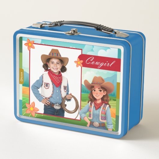 Personalized Cowgirl Lunch Box (Voorkant)