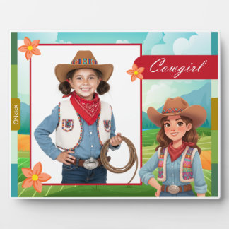 Personalized Cowgirl Tabletop Photo Fotoplaat