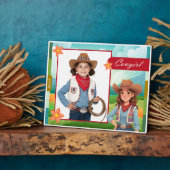 Personalized Cowgirl Tabletop Photo Fotoplaat (Zijkant)