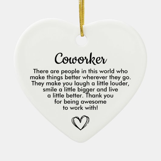 Personalized Coworker Gift, Appreciation Gift Keramisch Ornament (Voorkant)