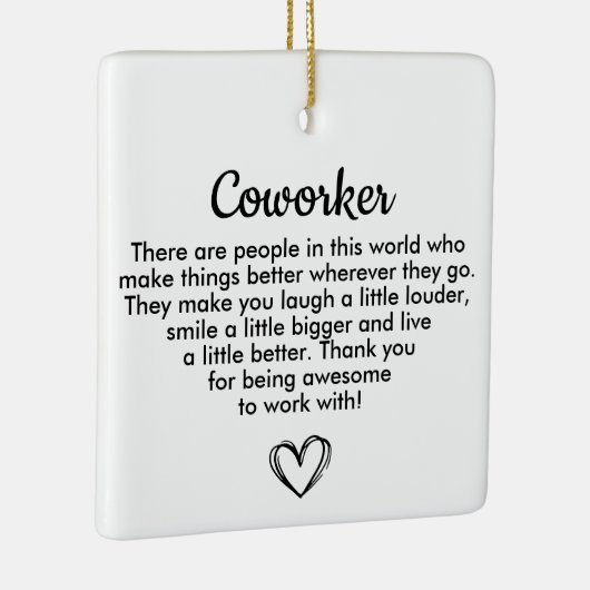 Personalized Coworker Gift, Appreciation Gift Keramisch Ornament (Rechts)