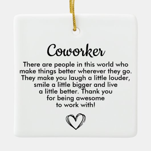 Personalized Coworker Gift, Appreciation Gift Keramisch Ornament (Voorkant)