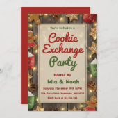 Personalized Cozy Christmas Cookie Exchange Party Kaart (Voorkant / Achterkant)