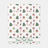 Personalized Cozy Christmas Tree Fleece Blanket (Voorkant)