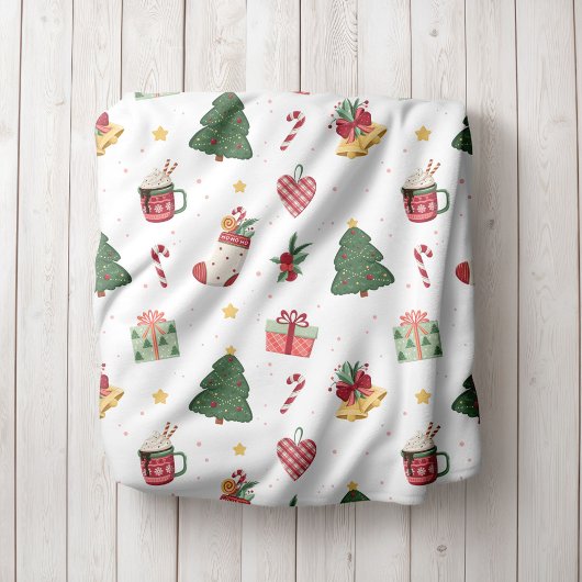 Personalized Cozy Christmas Tree Fleece Blanket Deken