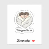 Personalized Cozy Couple & Cat Collection Sticker (Vel)
