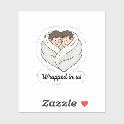Personalized Cozy Couple & Cat Collection  Sticker (Vel)