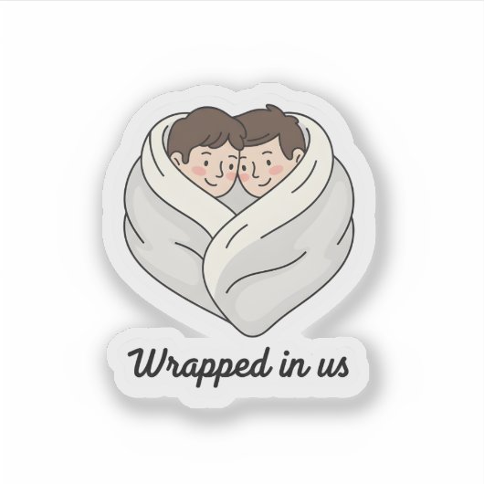 Personalized Cozy Couple & Cat Collection  Sticker (Voorkant)