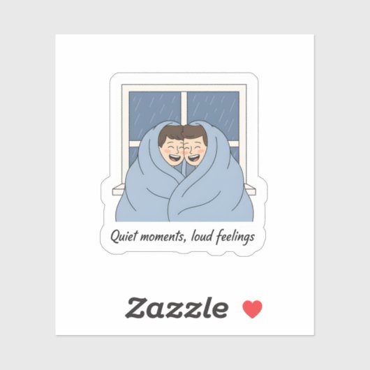 Personalized Cozy Couple & Cat Gifts Sticker (Vel)