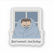 Personalized Cozy Couple & Cat Gifts Sticker (Voorkant)