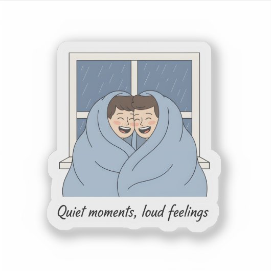 Personalized Cozy Couple & Cat Gifts Sticker (Voorkant)