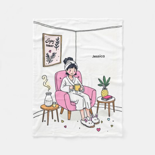 Personalized Cozy Daughter Gift Cute Self Care Fleece Deken (Voorkant)