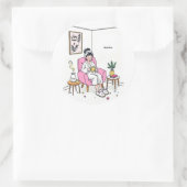 Personalized Cozy Daughter Gift Cute Self Care Ronde Sticker (Tas)