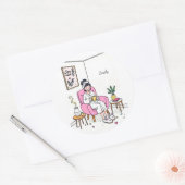 Personalized Cozy Friend Gift Cute Relaxing Ronde Sticker (Envelop)