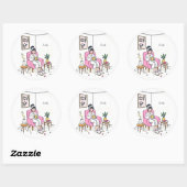 Personalized Cozy Friend Gift Cute Relaxing Ronde Sticker (Vel)