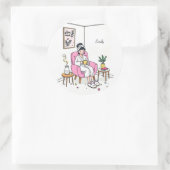 Personalized Cozy Friend Gift Cute Relaxing Ronde Sticker (Tas)