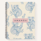 Personalized Cozy Koala Pattern Notitieboek (Voorkant)