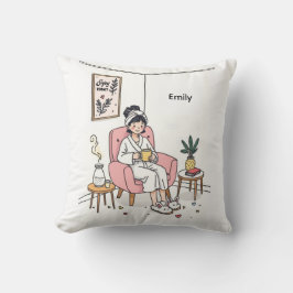 Personalized Cozy Mom Gift Cute Self Care Relaxing Kussen