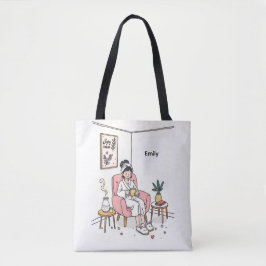 Personalized Cozy Mom Gift Cute Self Care Relaxing Tote Bag