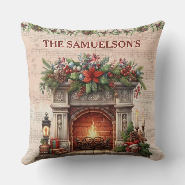 Personalized Cozy Parisian Charm Christmas  Kussen (Achterkant)