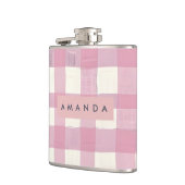 Personalized Cozy Pink Checkered Design Heupfles (Links)