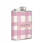 Personalized Cozy Pink Checkered Design Heupfles (Rechts)