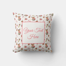 Personalized Cozy Reindeer Christmas Throw Pillow Kussen