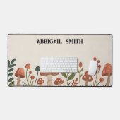 Personalized Cozy Woodland Mushrooms Bureaumat (Keyboard & Muis)