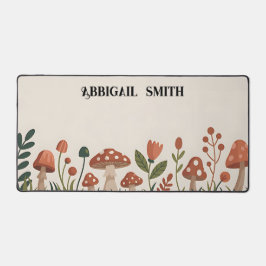 Personalized Cozy Woodland Mushrooms Bureaumat