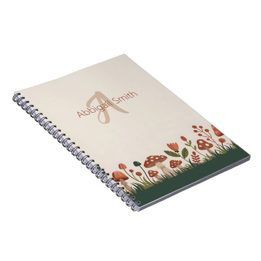 Personalized Cozy Woodland Mushrooms Notitieboek (Rechterzijde)