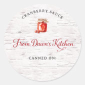Personalized Cranberry Sauce Canning Stickers (Voorkant)