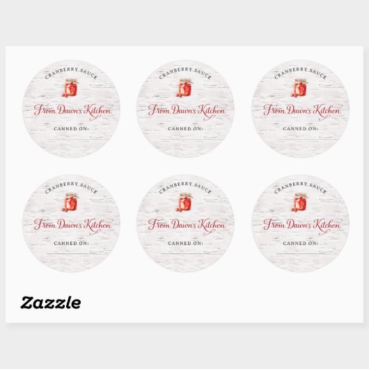Personalized Cranberry Sauce Canning Stickers (Vel)