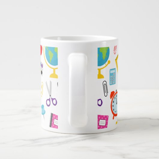 Personalized Crayon Back To School Grote Koffiekop (Achterkant)