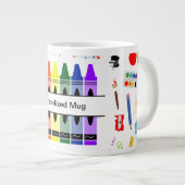 Personalized Crayon Back To School Grote Koffiekop (Voorkant rechts)