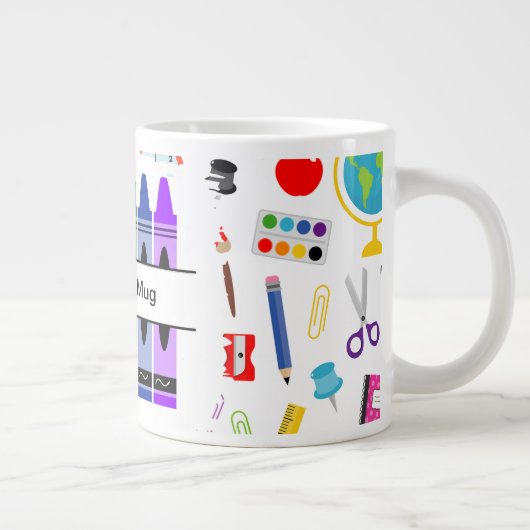 Personalized Crayon Back To School Grote Koffiekop (Rechts)