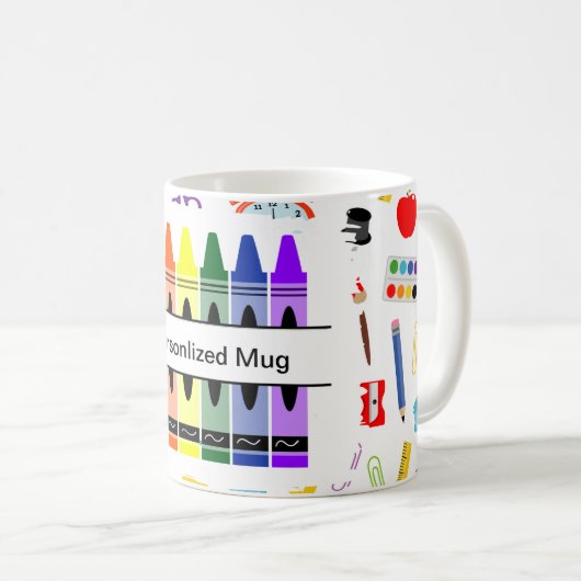 Personalized Crayon Back To School Koffiemok (Voorkant rechts)