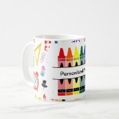 Personalized Crayon Back To School Koffiemok (Voorkant links)