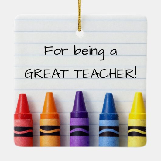 Personalized Crayon Teacher Christmas Ornament (Achterkant)