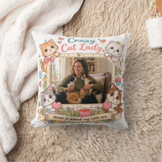 Personalized Crazy Cat Lady Photo Pillow  Kussen