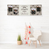Personalized Cream Taupe Bows 4 Photo Graduation Spandoek (Insitu)