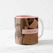 Personalized Creamy Milk Chocolate Chunk  Tweekleurige Koffiemok (Voorkant rechts)