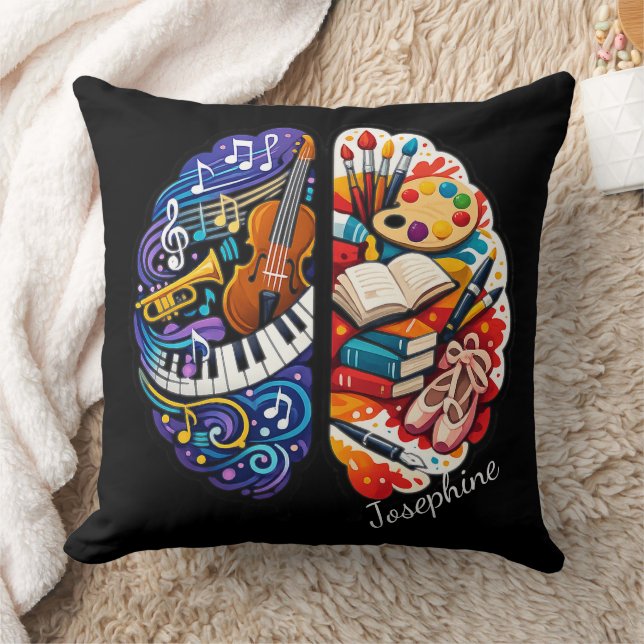 Personalized Creative Brain Arts & Music Name Chic Kussen (Deken)